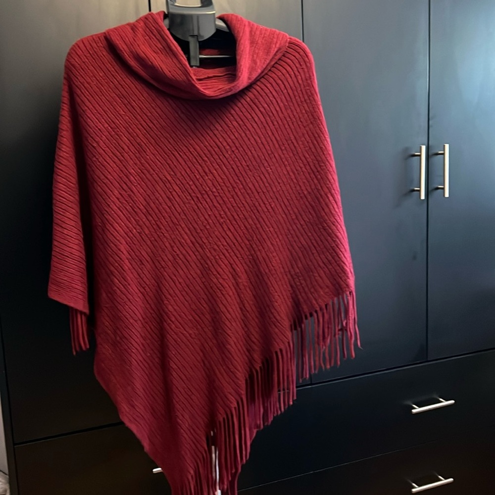 Burgundy Poncho